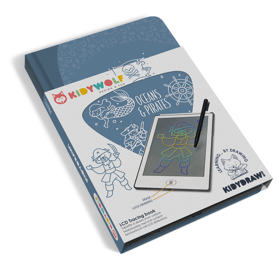 Kidywolf Kidydraw-mini – draagbaar tekenttablet – oceanen en piraten