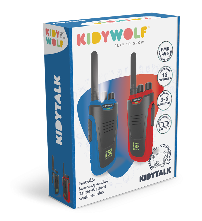 Kidywolf Kidytalk - Walkie talkies - Blauw-rood