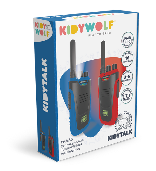 Kidywolf Kidytalk - Walkie talkies - Blauw-rood