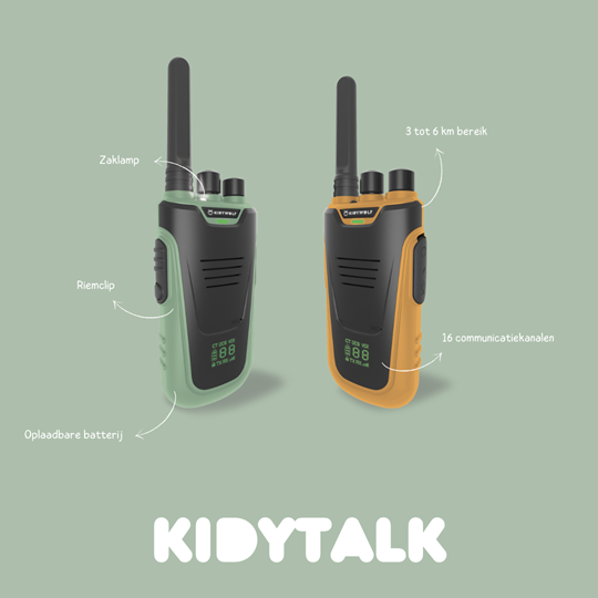 Kidywolf Kidytalk - Walkie talkies - Blauw-rood