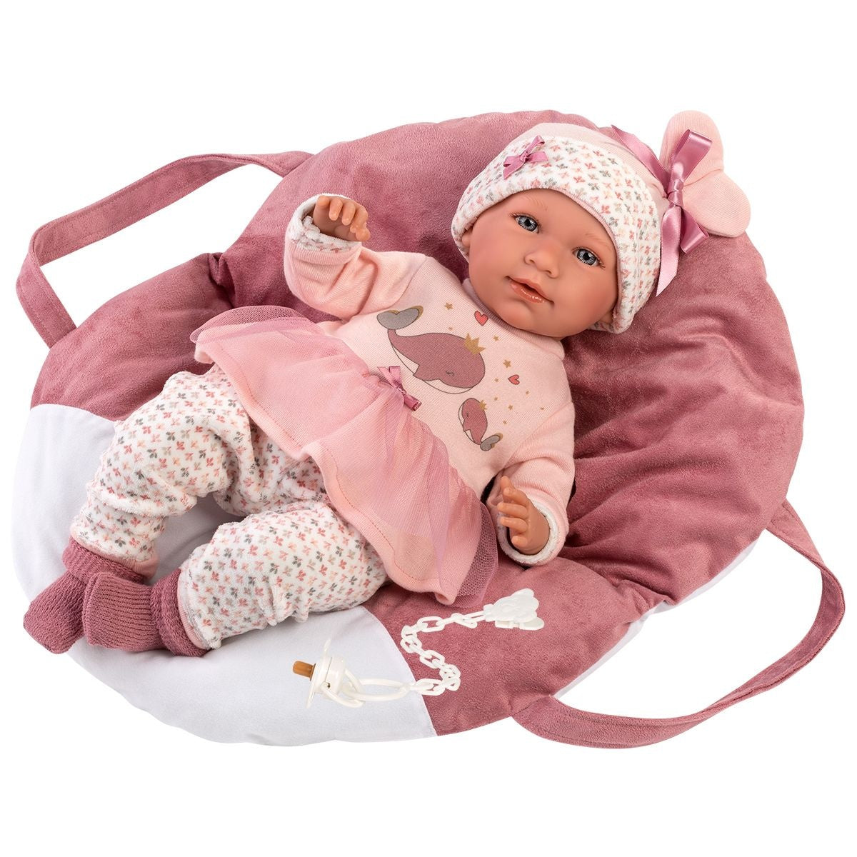 Llorens pop 42 cm – Babypop Mimi – Huilende pasgeborene met draagzak