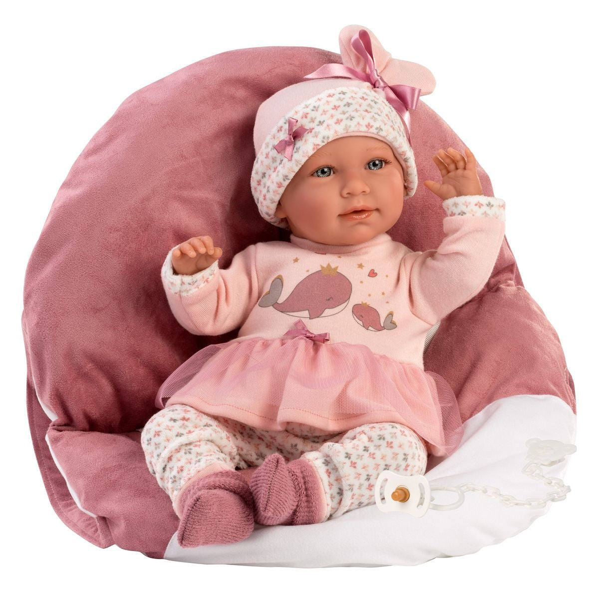 Llorens pop 42 cm – Babypop Mimi – Huilende pasgeborene met draagzak